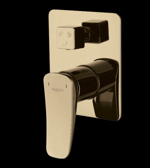 Brushed Gold Single Lever Diverter with Concealed Body (Three Outlets)(15mm Inlet) – Aquant India